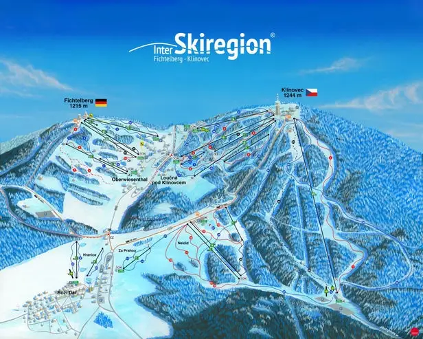 Mapa tras Karlov – Ski Aréna Karlov