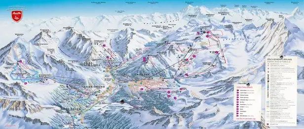 Mapa tras Saas Fee