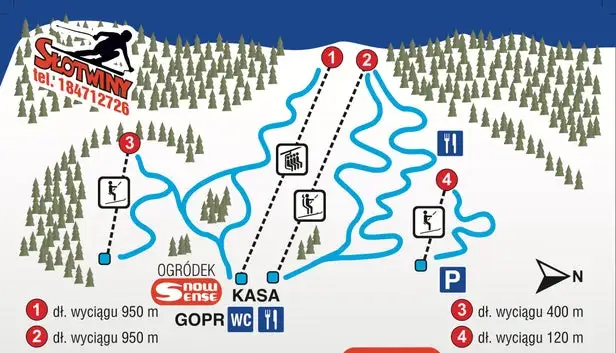 Mapa tras Krynica - Słotwiny