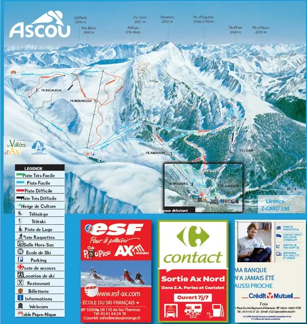 Mapa tras Ascou Pailhères