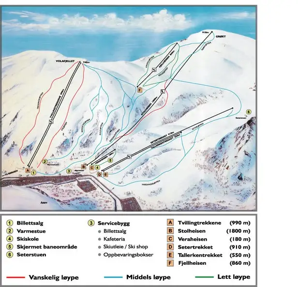 Mapa tras Eikedalen Skisenter