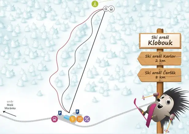 Mapa tras Klínovec