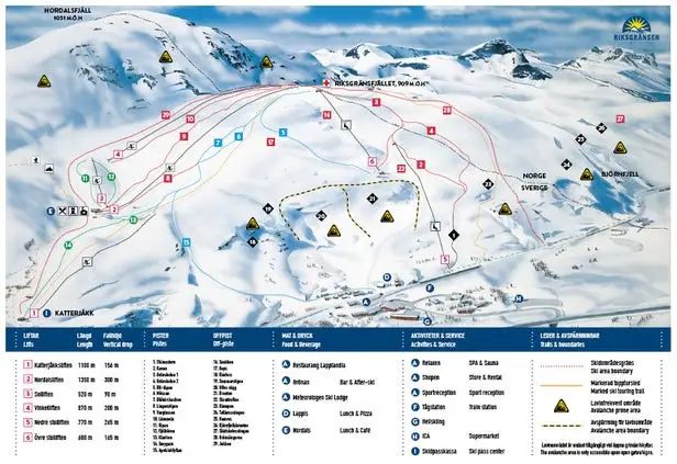 Mapa tras Riksgränsen