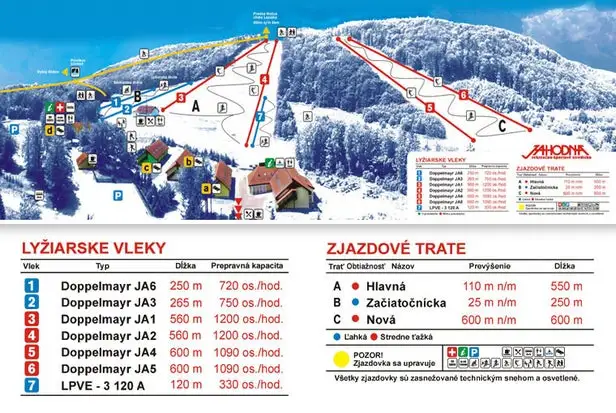 Mapa tras Jahodná