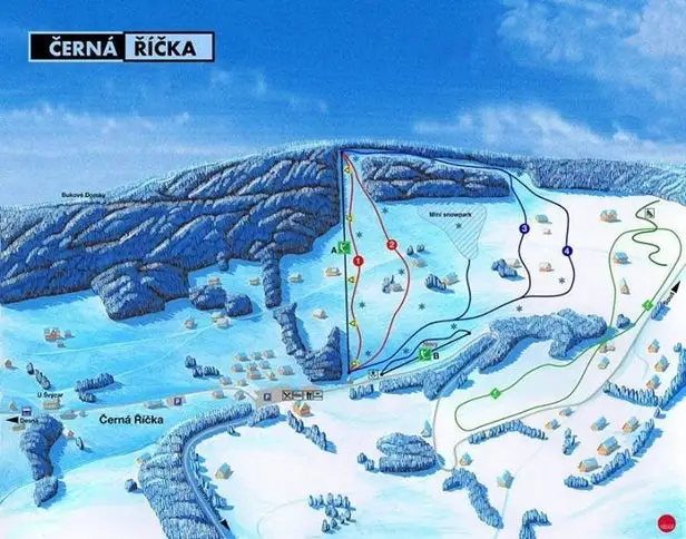 Mapa tras Desná - Černá Říčka
