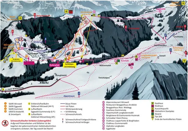 Mapa tras Dallenwil - Wirzweli