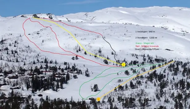 Mapa tras Hallbjønn Alpine Centre