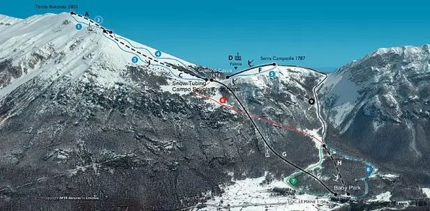 Mapa tras Campo di Giove - Maiella