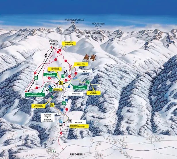 Mapa tras Galsterbergalm