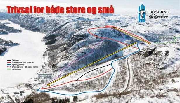 Mapa tras Ljosland Skisenter