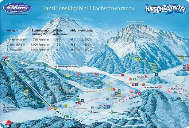 Mapa tras Hochschwarzeck