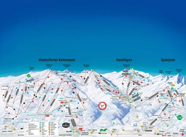 Mapa tras Fügen - Spieljoch