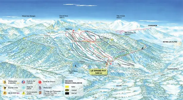 Mapa tras Le Grand Puy