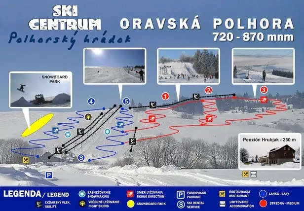 Mapa tras Oravská Polhora