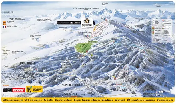 Mapa tras Bolquère - Pyrénées 2000 