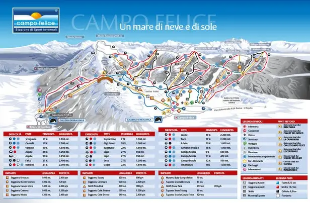 Mapa tras Campo Felice - Rocca di Cambio