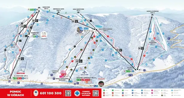 Mapa tras Szczyrk Mountain Resort