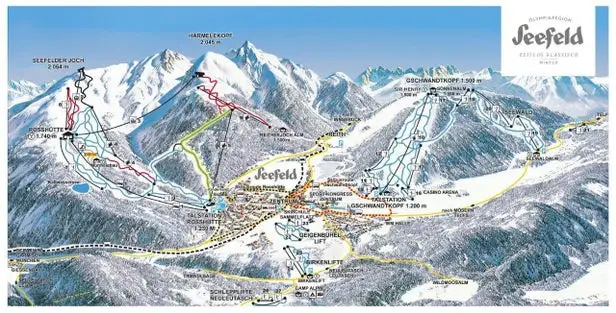 Mapa tras Birkenlift Seefeld