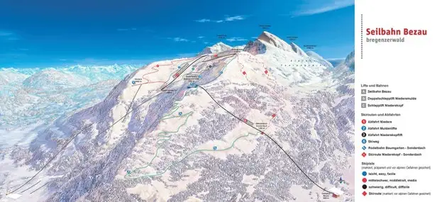 Mapa tras Andelsbuch Niedere