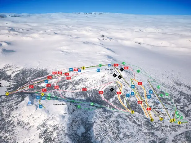 Mapa tras Hovden