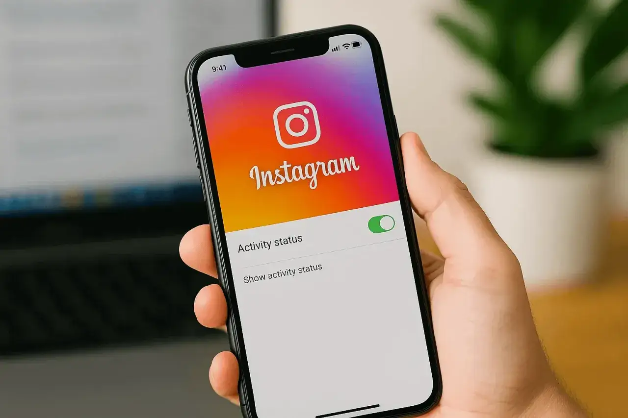 Jak sprawdzić czy ktoś wyłączył status aktywności na Instagramie? Widok ustawień prywatności na telefonie.