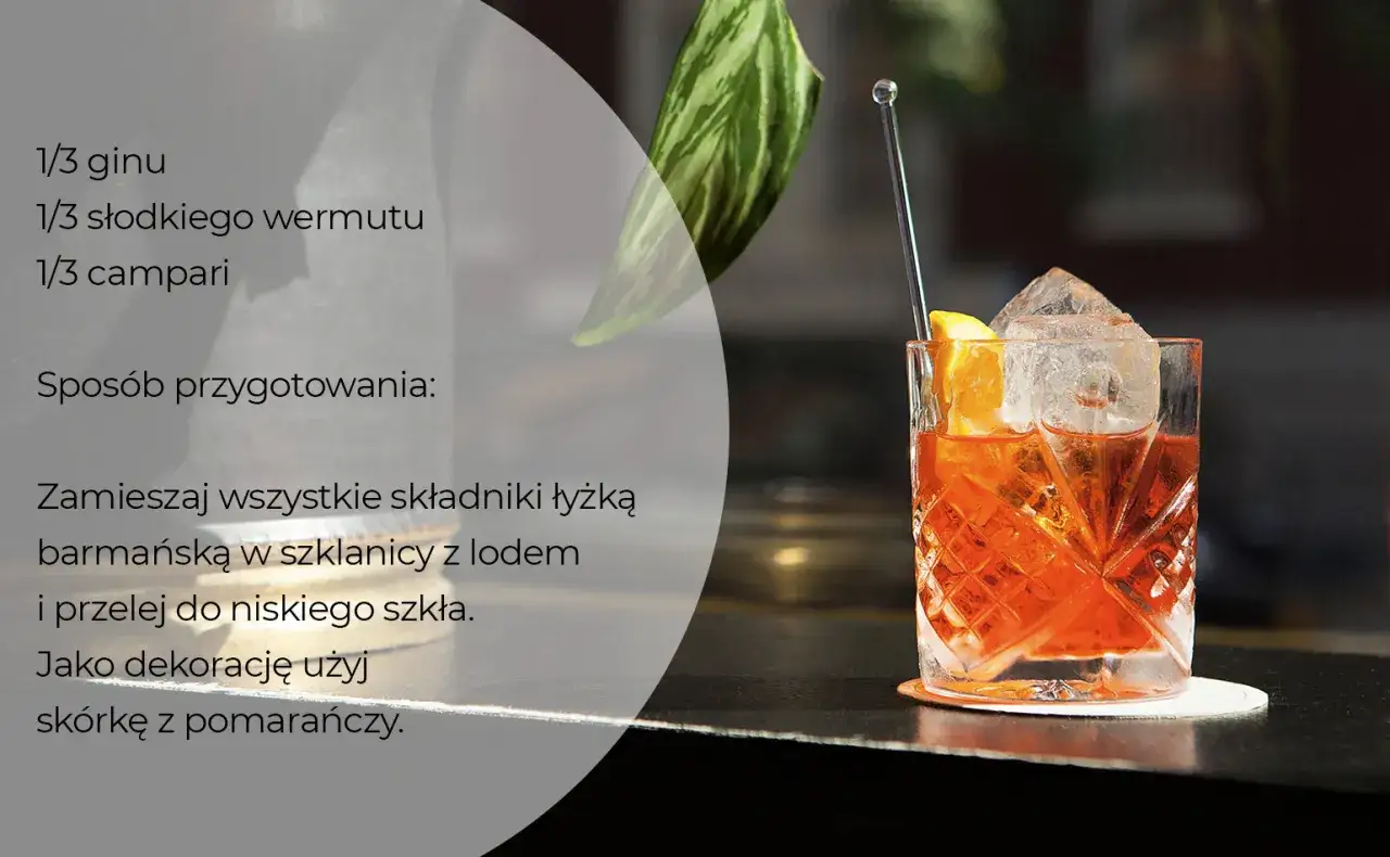 Orzeźwiający drink, idealny na letnie wieczory. Ten **martini negroni** to klasyka, która zawsze się sprawdza.