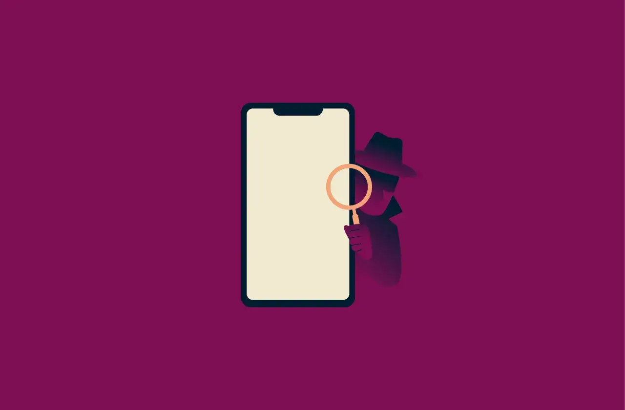Detektyw bada smartfon, szukając rozwiązania problemu z połączeniem lub błędnego kodu MMI.