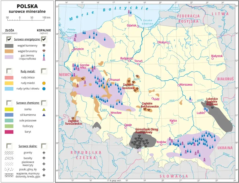 Mapa geologiczna Sudetów - dokładne rozmieszczenie skał i złóż mineralnych