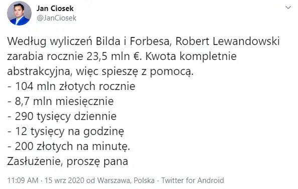 Zarobki Lewandowskiego na minutę: ile naprawdę zarabia?