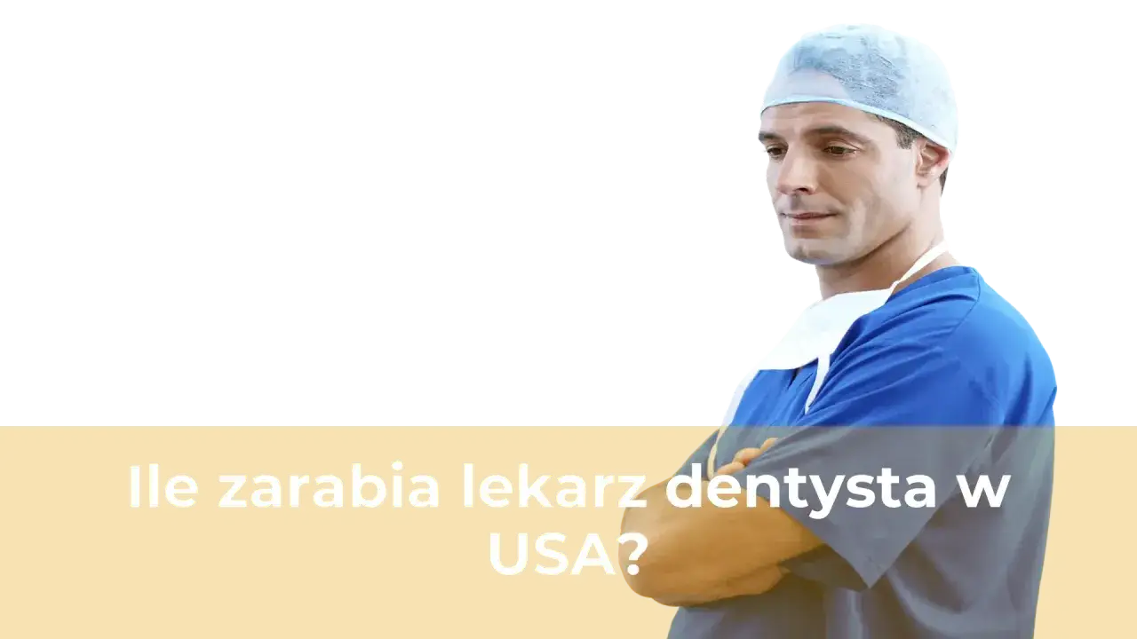 Lekarz dentysta w niebieskim uniformie i czepku, z rękami skrzyżowanymi na piersi.