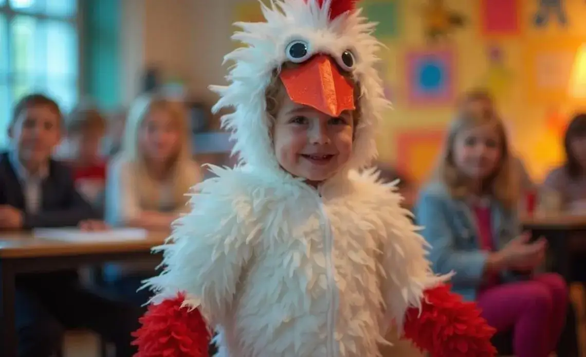 Strój ptaka jak zrobić? Proste DIY dla dziecka instrukcje krok po kroku.