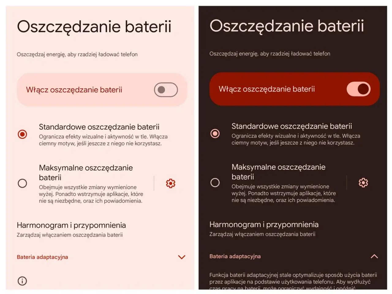 Dwa ekrany ustawień telefonu pokazują opcje oszczędzania baterii. Czy tryb oszczędzania baterii niszczy baterię iPhone? Nie, ten tryb pomaga wydłużyć czas pracy.