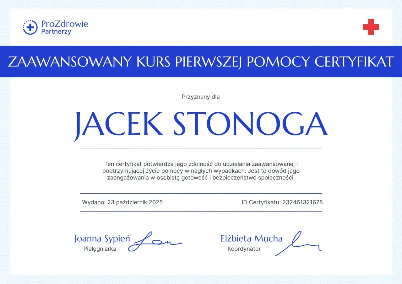 Kto może wystawić zaświadczenie o ukończeniu kursu pierwszej pomocy?