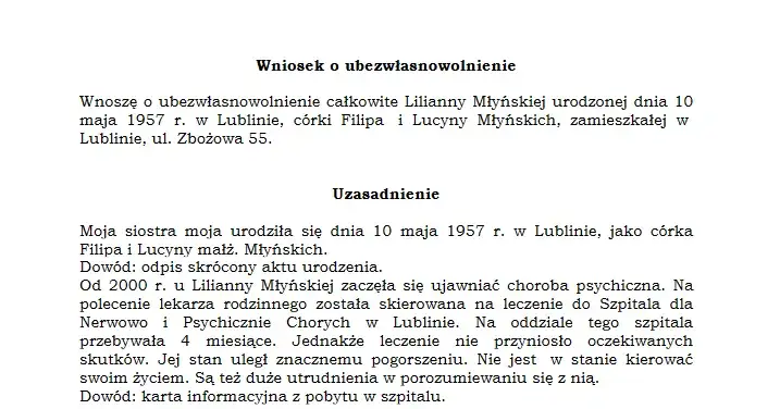 Jak napisać wniosek o ubezwłasnowolnienie – uniknij najczęstszych błędów