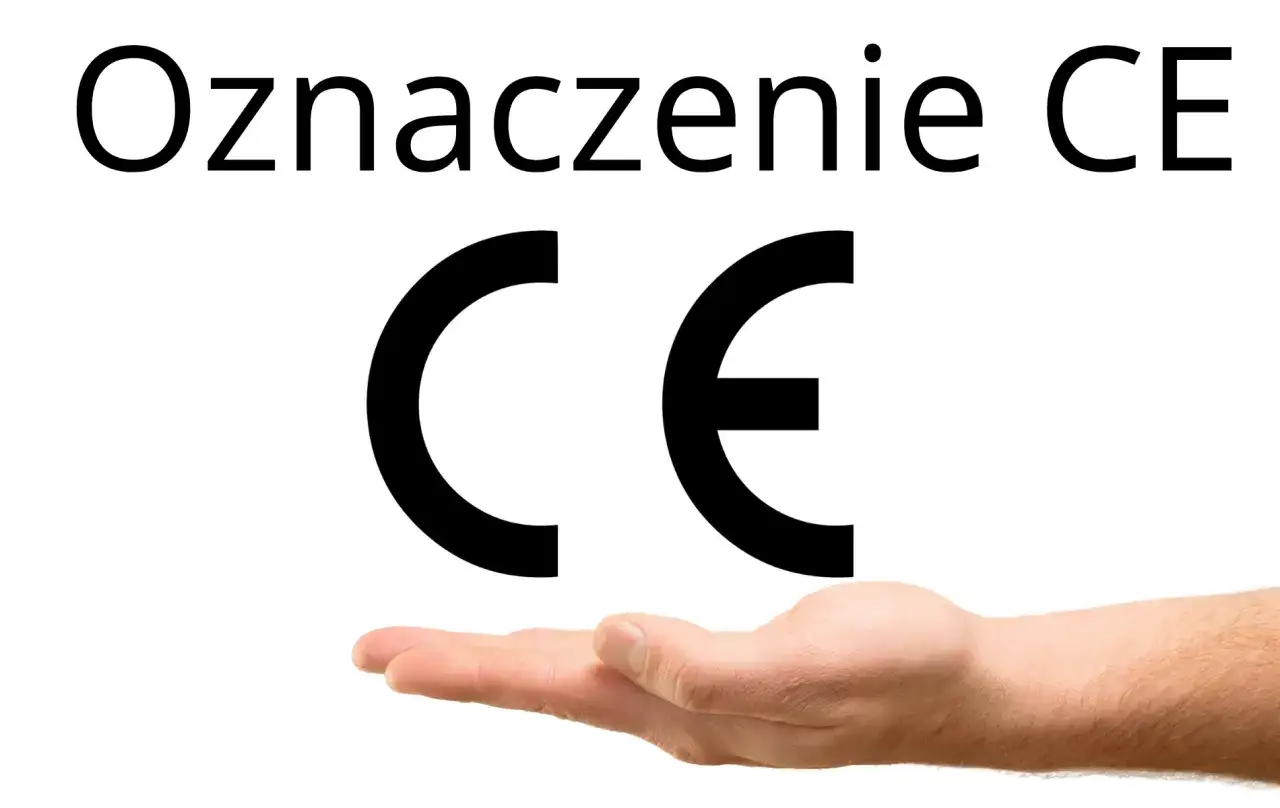 Oznaczenie CE na dłoni symbolizuje, jakie certyfikaty są wymagane do handlu zabawkami i elektroniką.
