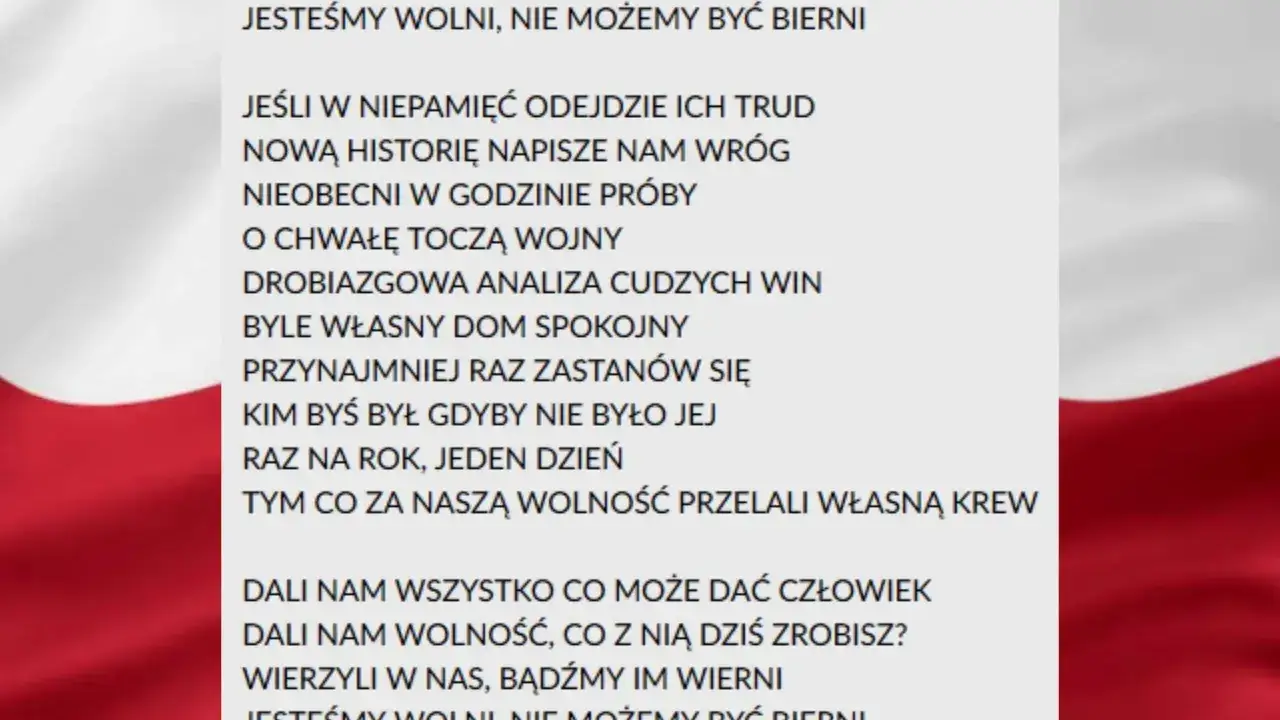 Piosenka co to jest niepodległość tekst - zrozumienie wolności narodu