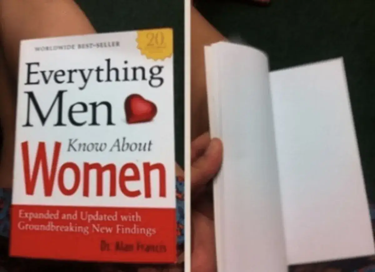 Co mężczyźni wiedzą o kobietach pusta książka - humorystyczna analiza