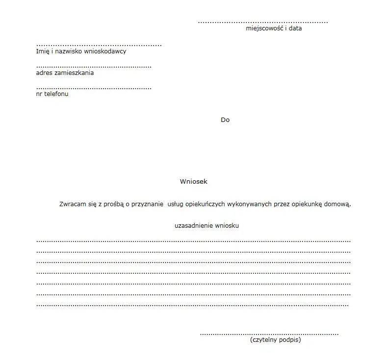 Jak napisać podanie o przyznanie opiekunki osoby starszej - krok po kroku