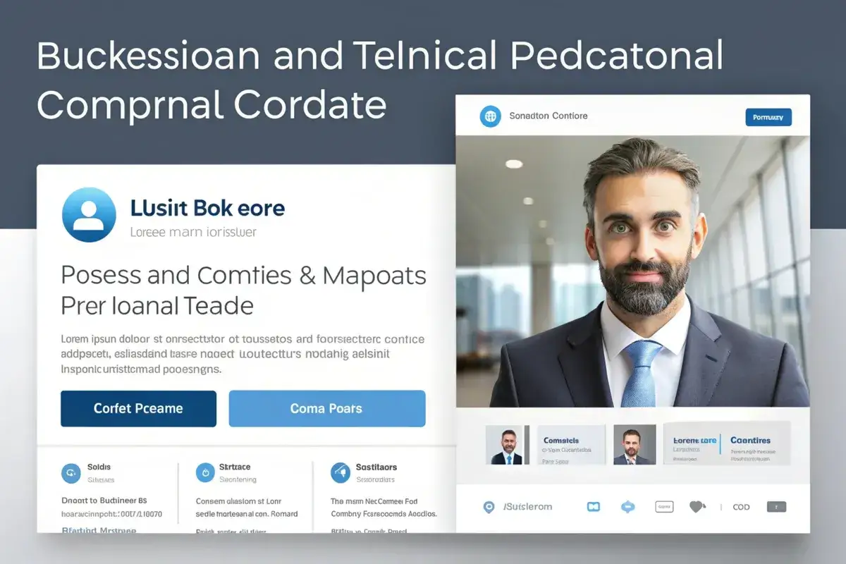 Aplikacja LinkedIn: co to jest? Widok profilu zawodowego z danymi i zdjęciem mężczyzny w garniturze.