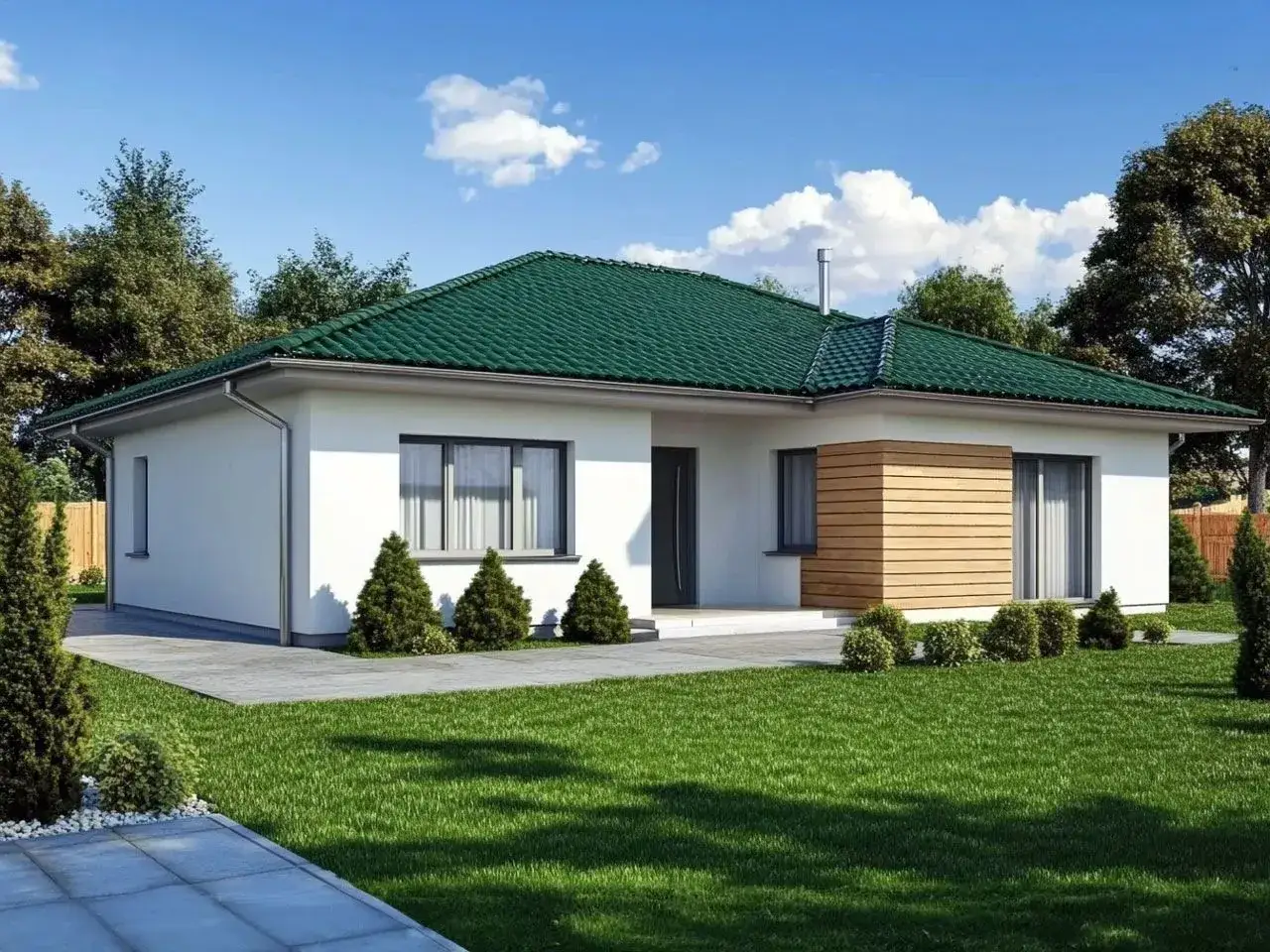 Idealna elewacja do zielonego dachu. Harmonijne połączenie architektury i natury