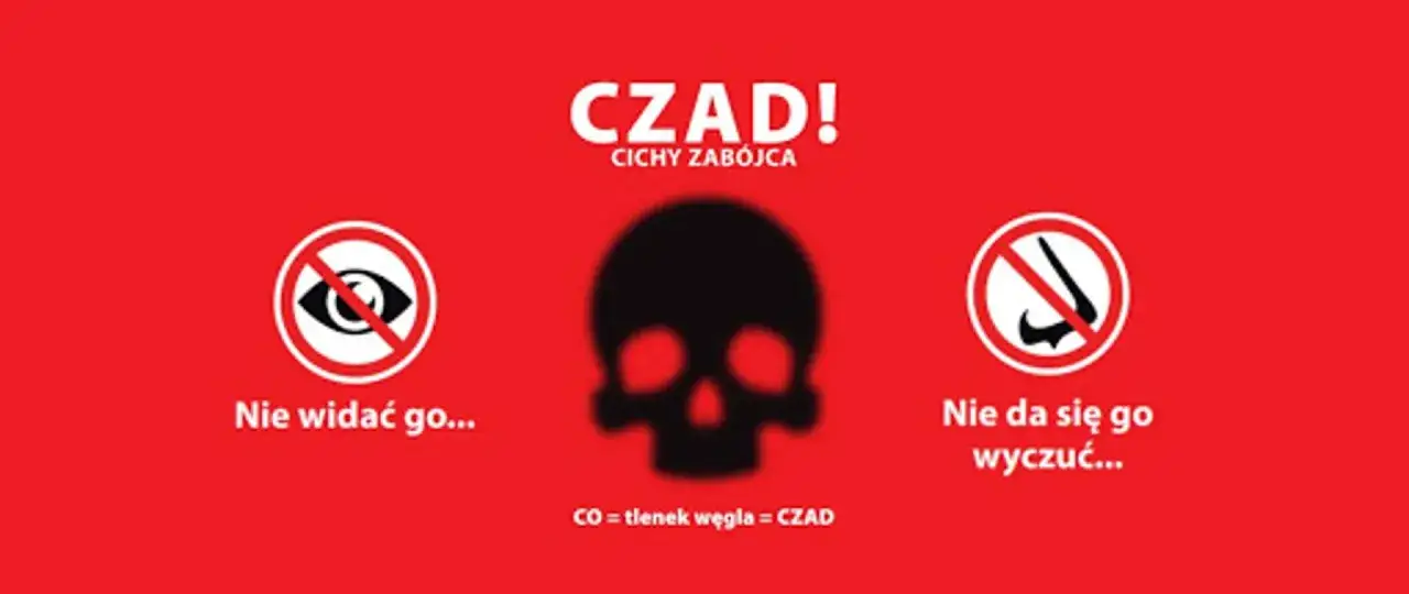 Czad to cichy zabójca. Nie widać go, nie da się go wyczuć. Uważaj na tlenek węgla!