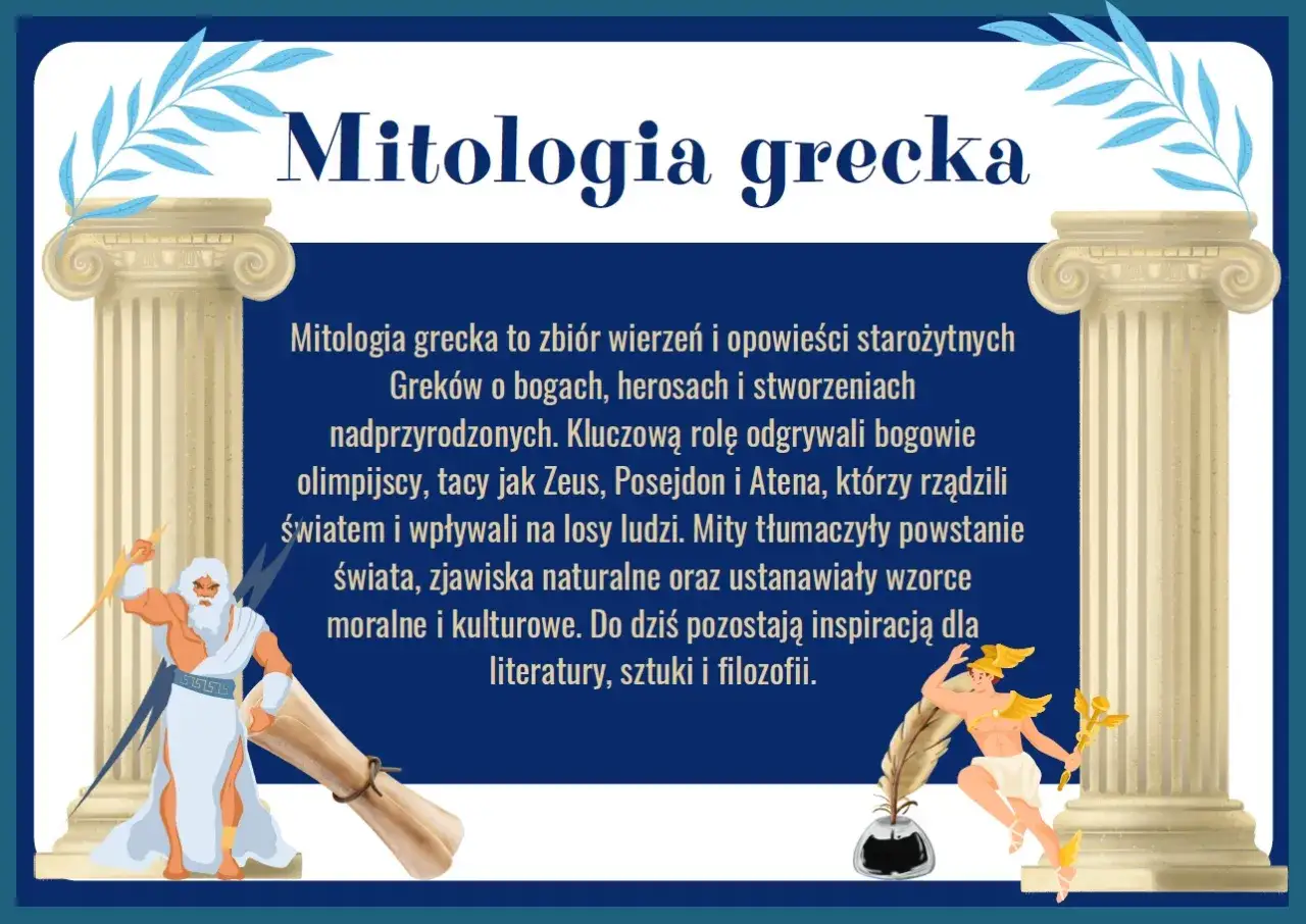 Mitologia grecka streszczenie: bogowie olimpijscy, herosi i stworzenia. Mity tłumaczyły świat, a dziś inspirują literaturę i sztukę.