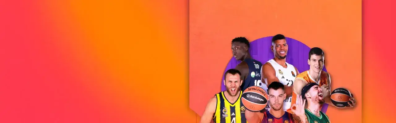 Jugadores de baloncesto posan para la clasificación Euroliga.