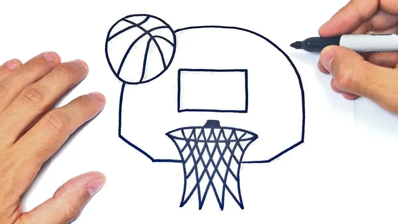 Cómo dibujar una canasta de baloncesto fácil y divertida para niños