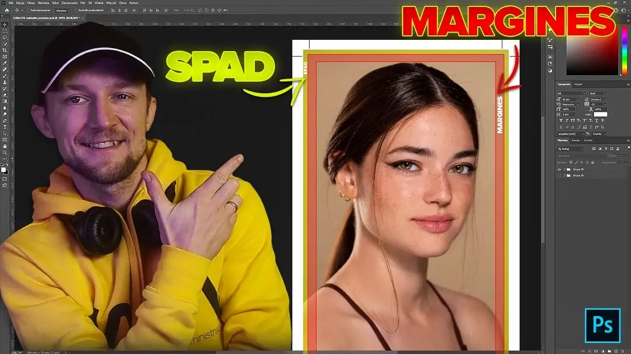 Przygotuj plik do druku w Photoshopie: CMYK, DPI, spady bez błędów