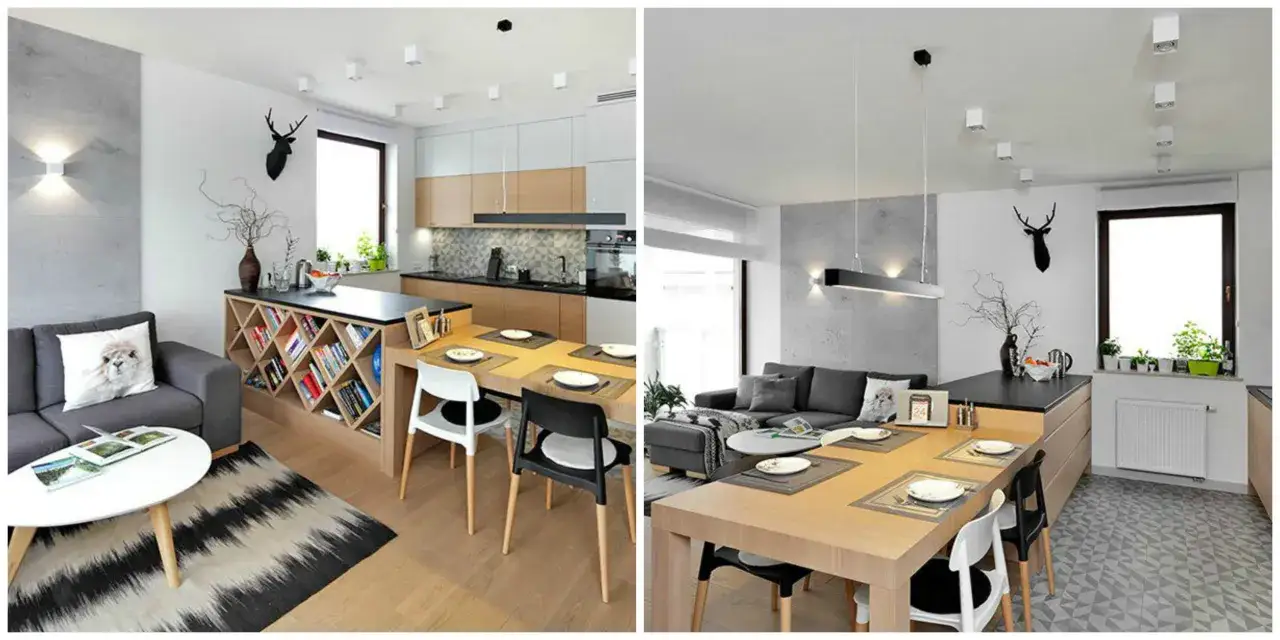 Mały salon z aneksem: Wyspa czy stół? Jak wybrać mądrze?