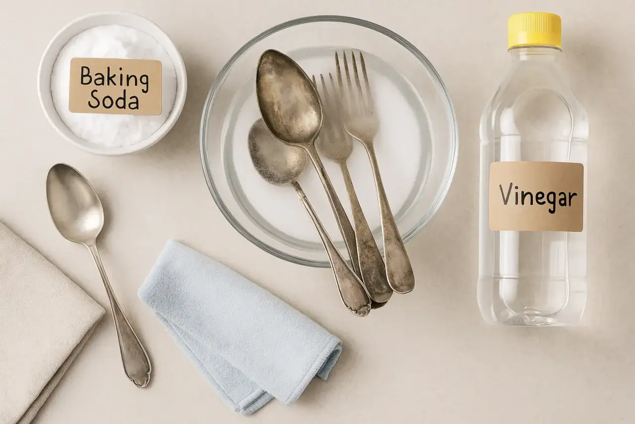 Srebro zmatowiało? Soda i ocet: Odzyskaj blask w 15 min!