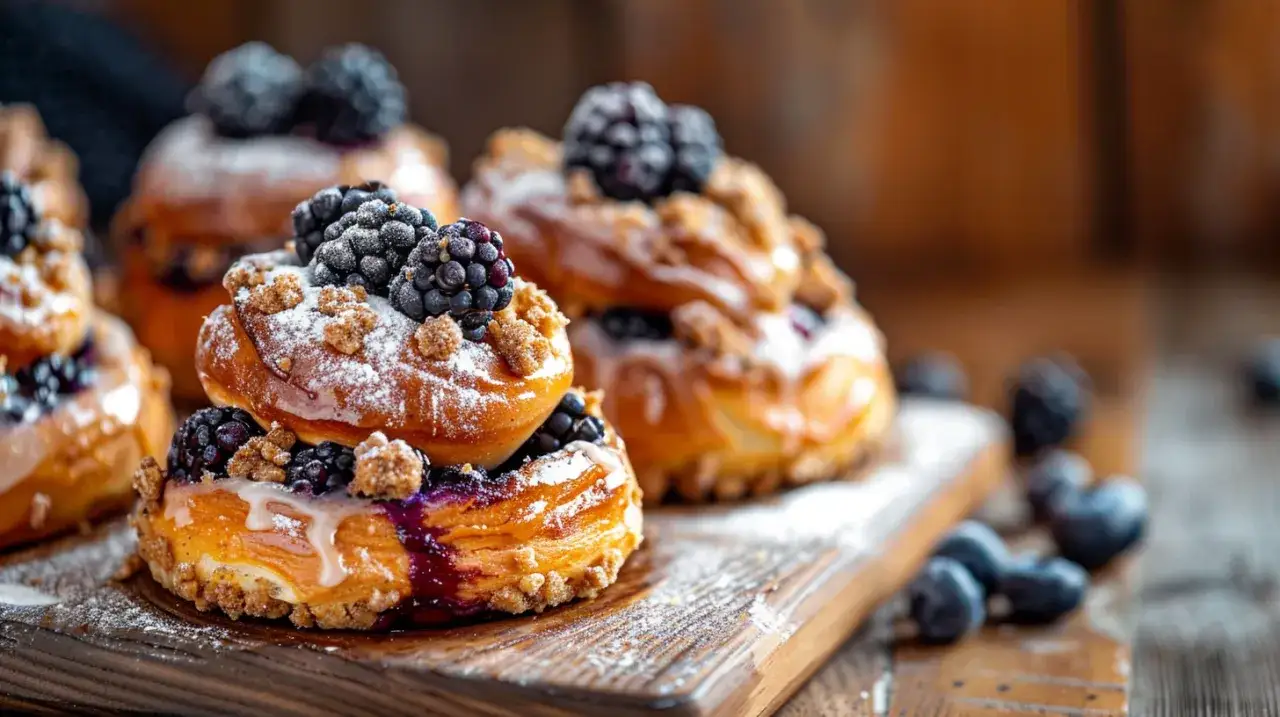 Bułeczki z kruszonką - Przepis na drożdżowe bułki z owocami i kruszonką