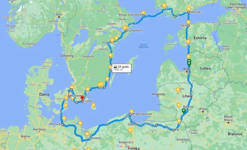 Ile km przez Bałtyk do Szwecji? Zaskakujące odległości i trasy