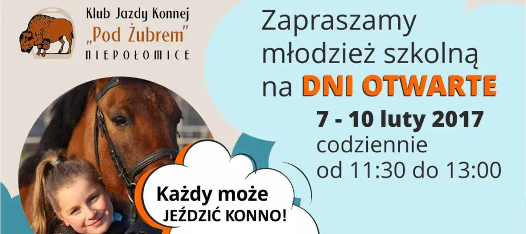 Klub Pod Żubrem Niepołomice: Cennik jazd konnych i pensjonatu
